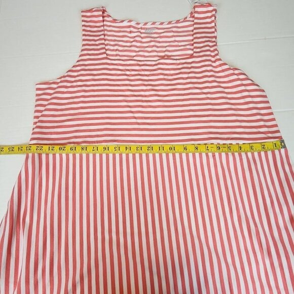 New Lands' End  maxi dress sz 2X 20-22 women plus size red stripes sleeveless - Picture 11 of 13